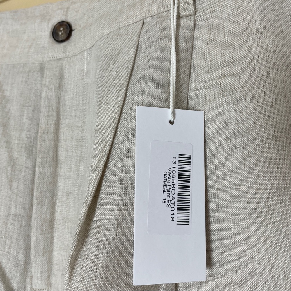 REFORMATION Vesta Linen Pant 18 NEW Quiet Luxury Old Money Minimalist Neutral - Picture 6 of 11